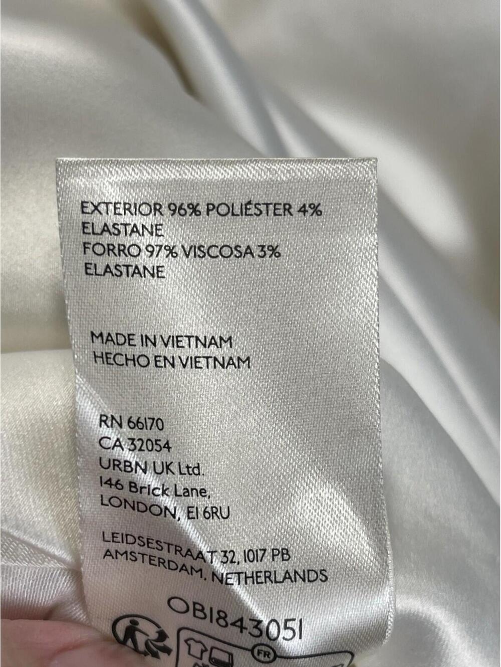 BHLDN Anthropologie Ivory Satin Short Dress XL Bridal Reception Formal NWT $178 - Picture 6 of 9